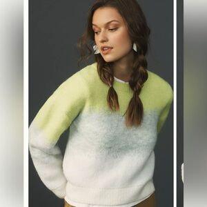 NWT Anthropologie Maeve Gradient Ombré Boho Cottagecore Sweater